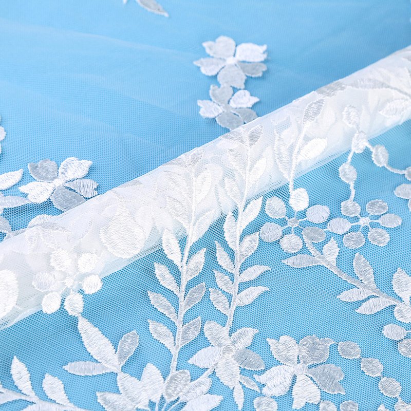 Lace Fabric Dress Leaf Polyester Sequin Fabric for Women's Wear Wholes 6